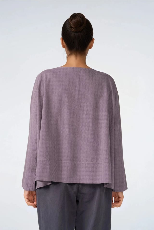 Bluse 533 - Zweifarbiges Schaftmuster aus reiner Baumwolle - 10250110149