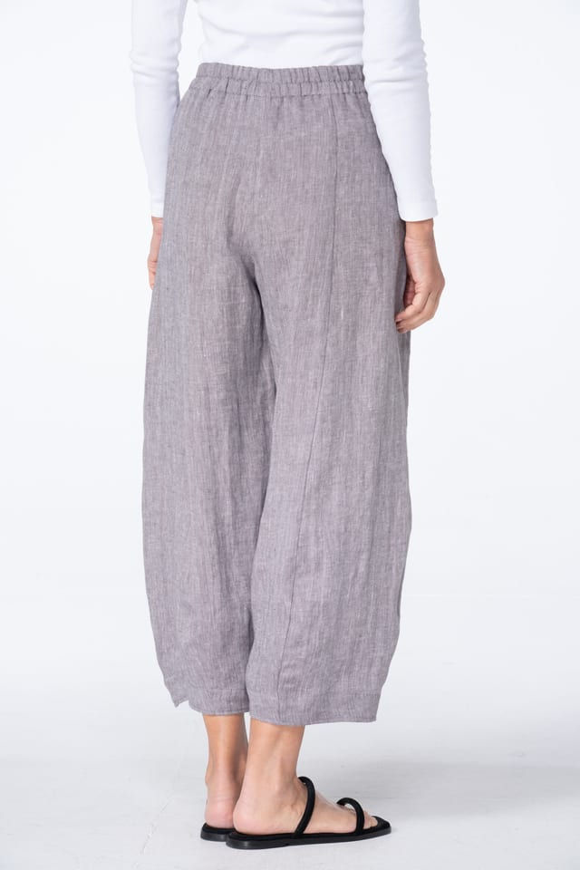Trousers 545 - Pure Linen Two-tone Herringbone - 880METAL - 10250110152