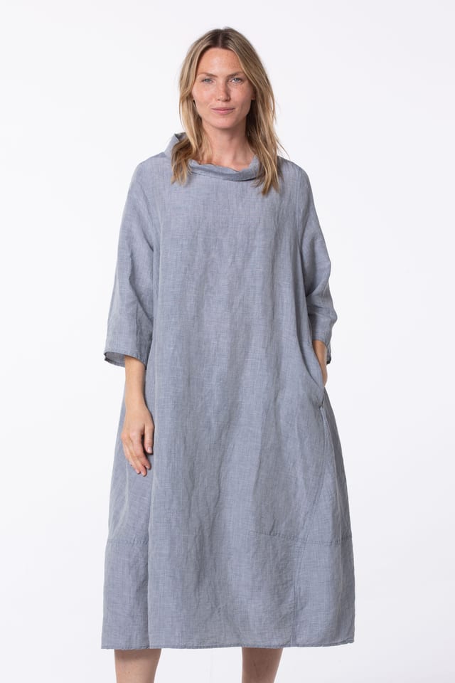 Dress 532 wash - Linen-Tencel™ Fil-à-Fil - 570DENIM - 10250110155