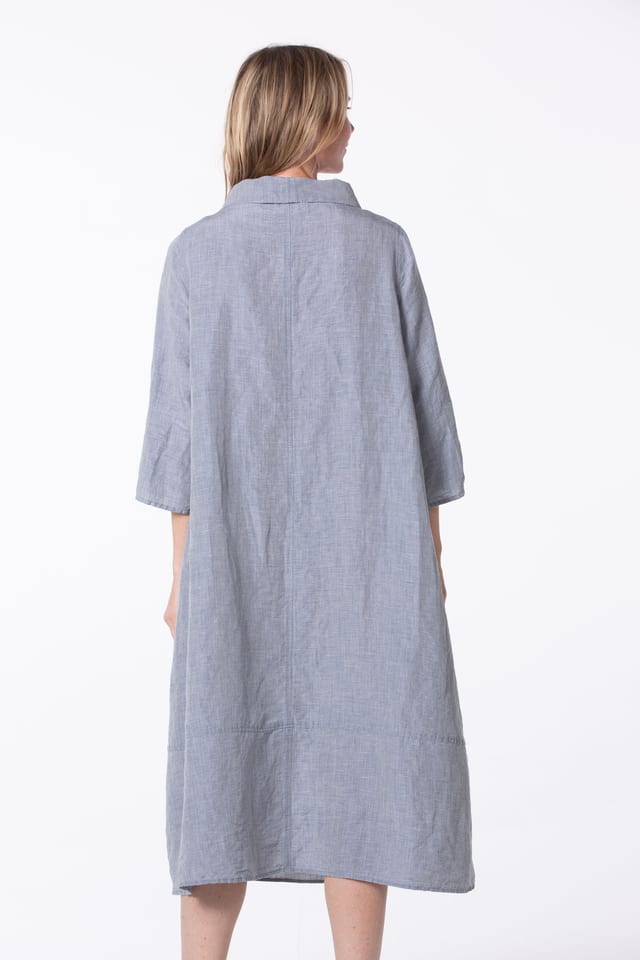 Dress 532 wash - Linen-Tencel™ Fil-à-Fil - 570DENIM - 10250110155