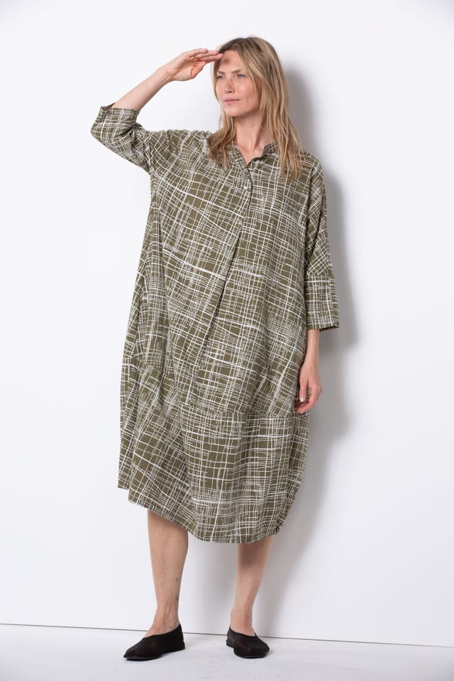 Dress 534 wash - Mini Dots' Print on Cotton-Viscose Blend - 780IVY - 10250110157