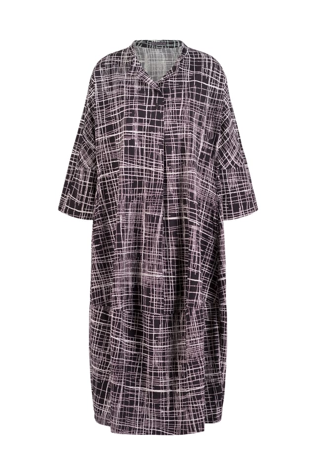 Dress 534 wash - Mini Dots' Print on Cotton-Viscose Blend - 990BLACK - 10250110157