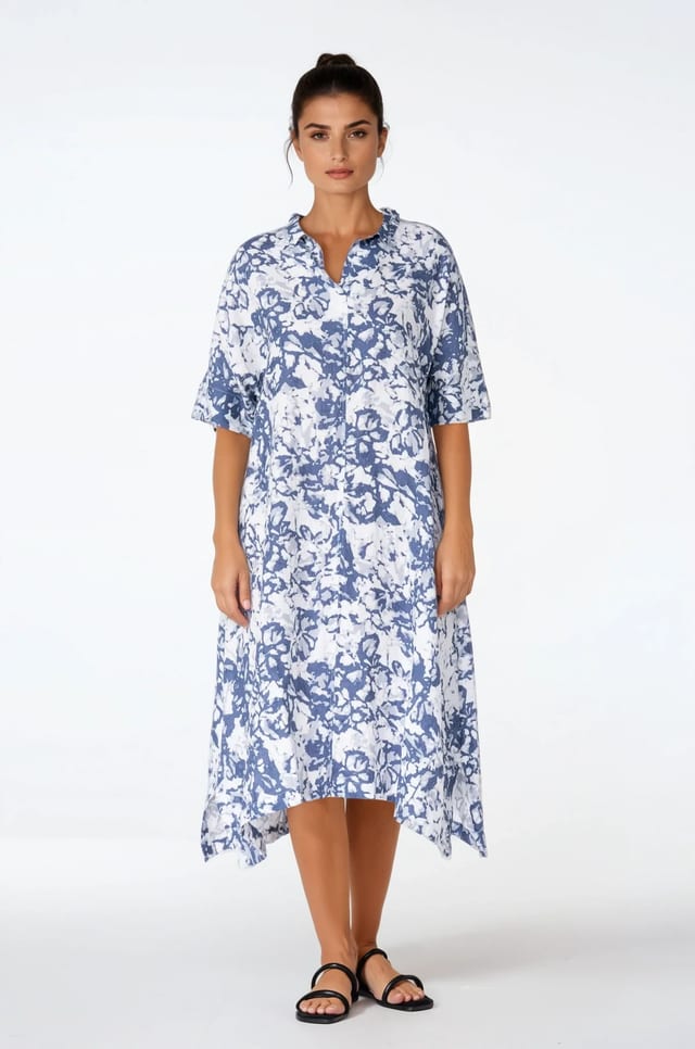 Dress 538 - Garden' Print on Linen - 10250110163