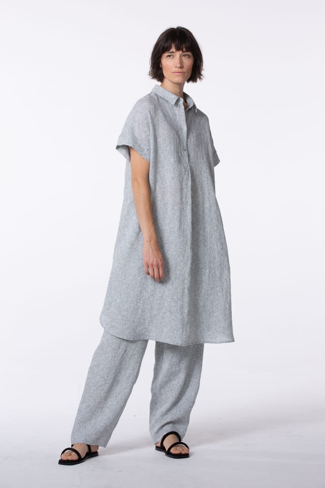 Trousers 550 - Space Dye' Linen - 910GLASS - 10250110167
