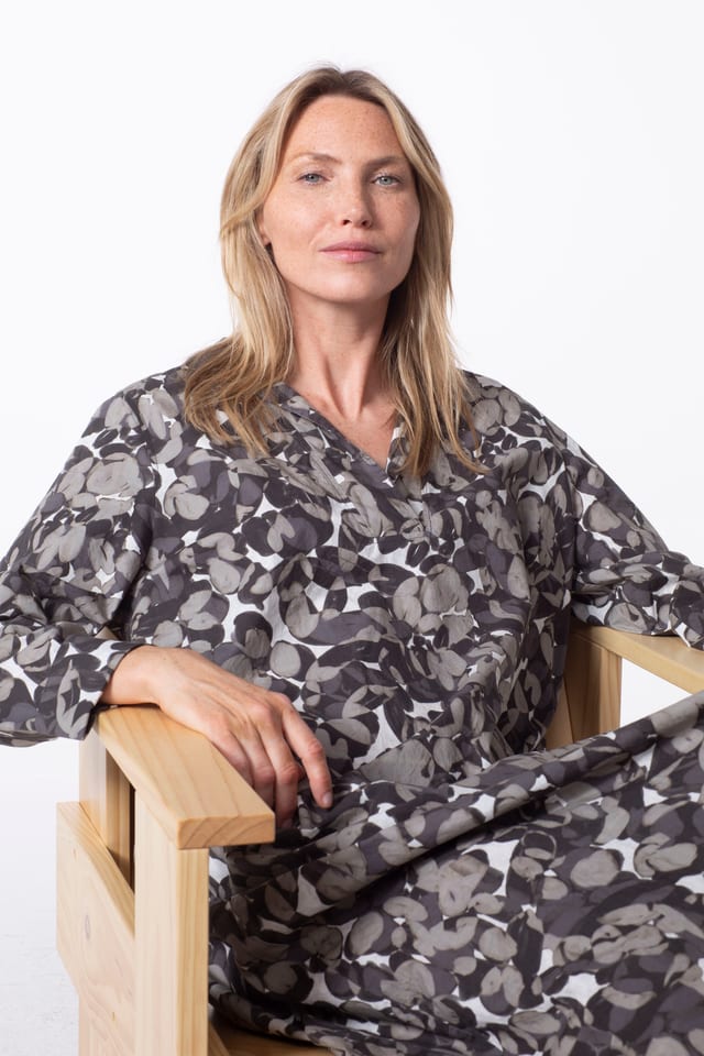 Dress 542 wash - Lunaria' Flower Print on Poplin - 880METAL - 10250110170