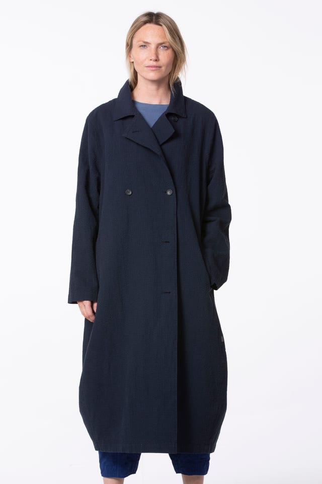 Mantel 503 wash - Seersucker mit Delavé-Optik - 490NAVY - 10250110171