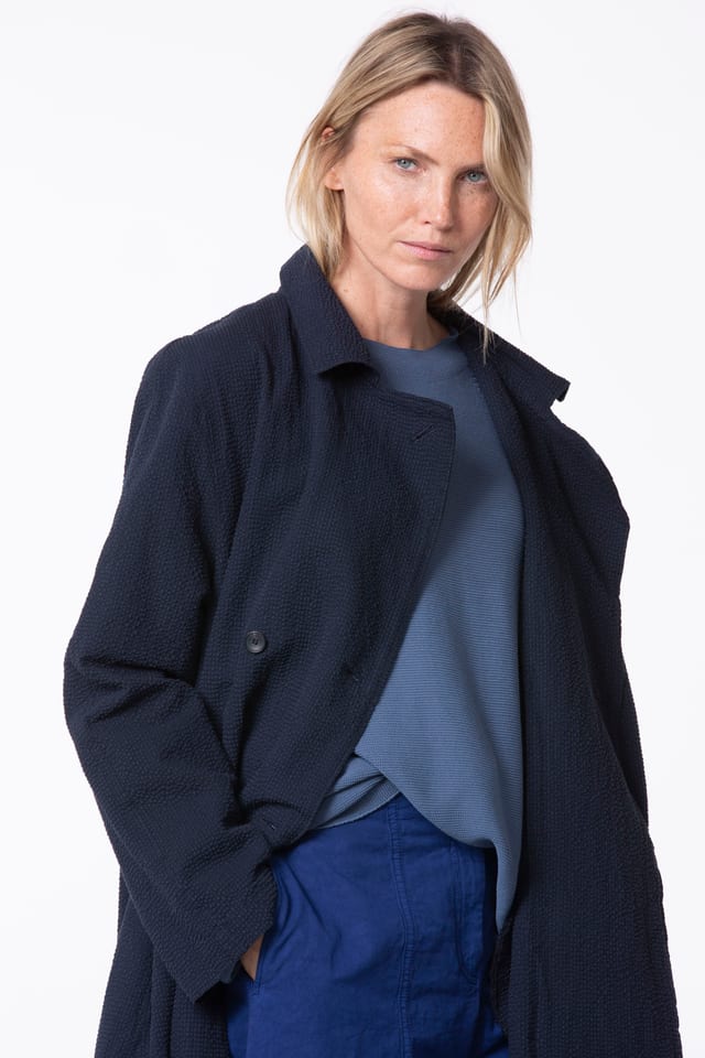 Coat 503 wash - Seersucker with Delavé Look - 490NAVY - 10250110171