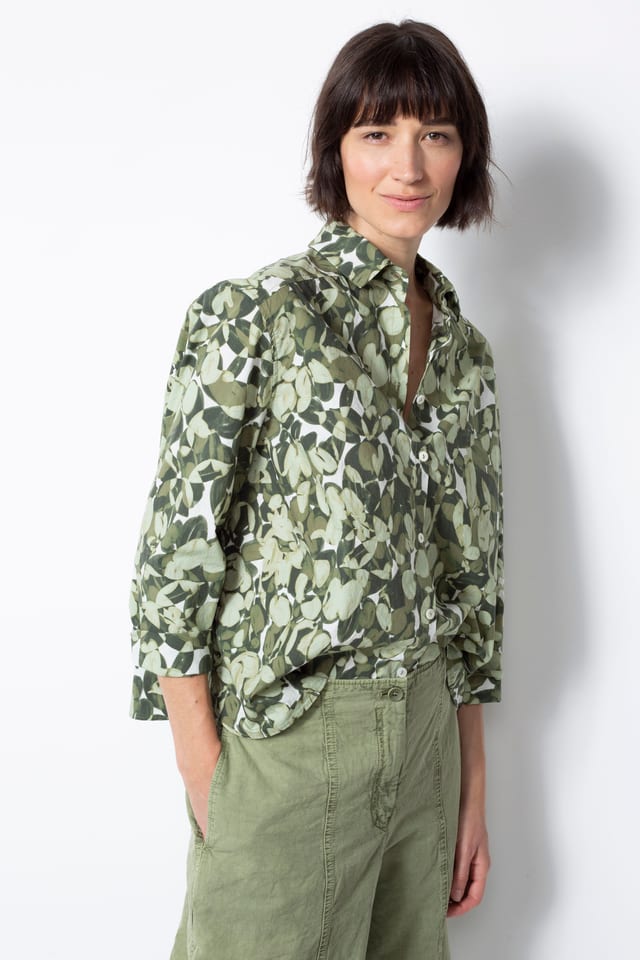 Blouse 535 wash - Lunaria' Flower Print on Poplin - 720CALLA - 10250110172