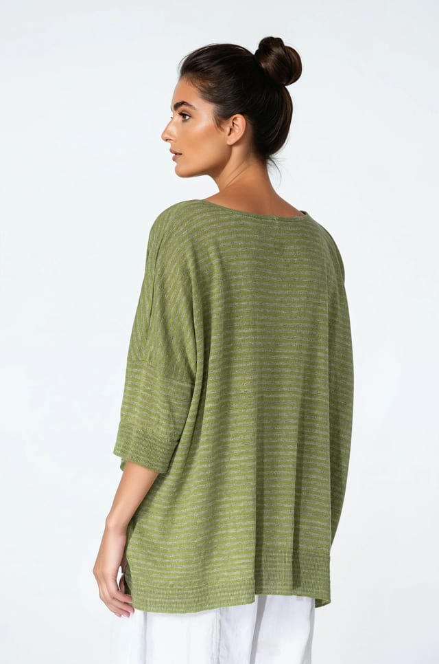 Pullover 519 - Pure Linen - 750MATCHA - 10250113020