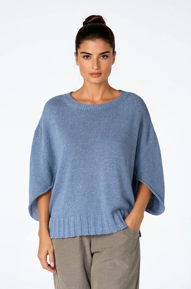 Pullover 528 - Linen Cotton Blend - 570DENIM - 10250113029