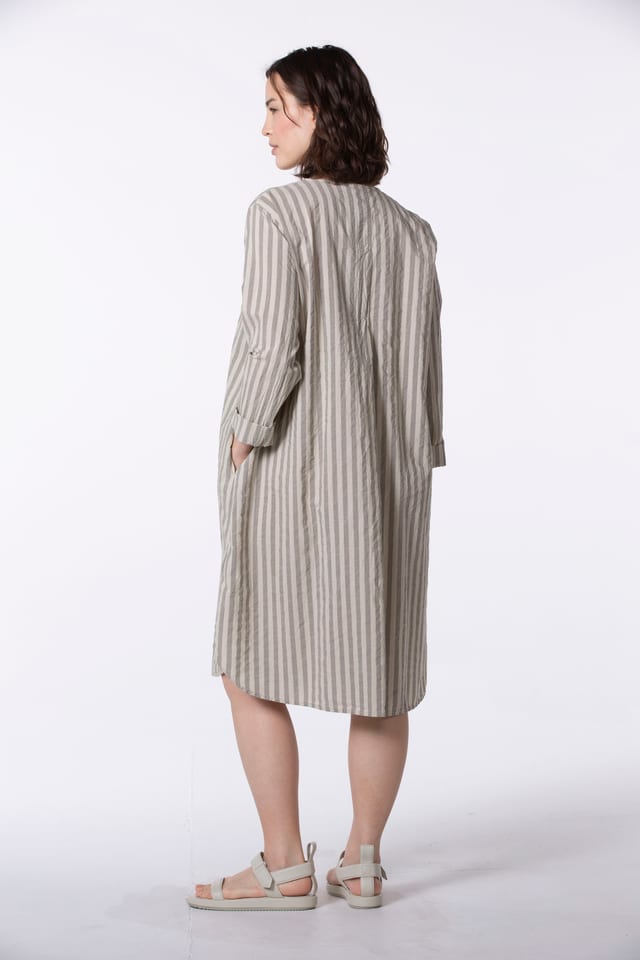Kleid 504 - Reine Baumwolle mit Chambraystreifen - 120NETTLE - 60250110023