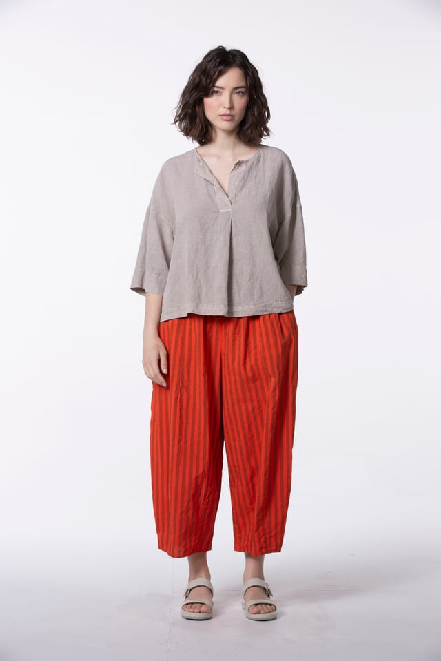 Hose 510 - Reine Baumwolle mit Chambraystreifen - 240POPPY - 60250110029