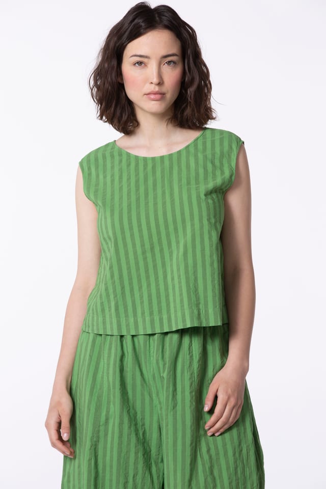 Bluse 509 - Reine Baumwolle mit Chambraystreifen - 740GARDEN - 60250110036