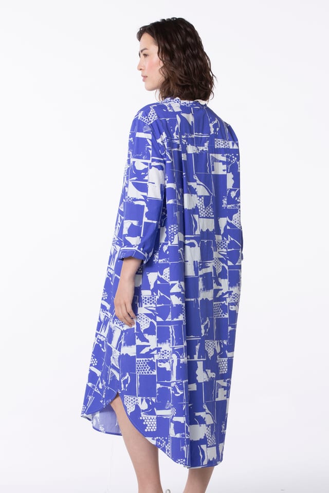 Kleid 511 wash - Collage' Druck auf Baumwollpopeline - 380IRIS - 60250110051