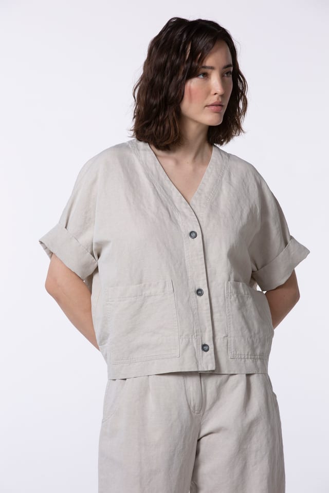 Jacket 507 wash - Cotton Linen Twill - 120NETTLE - 60250110067