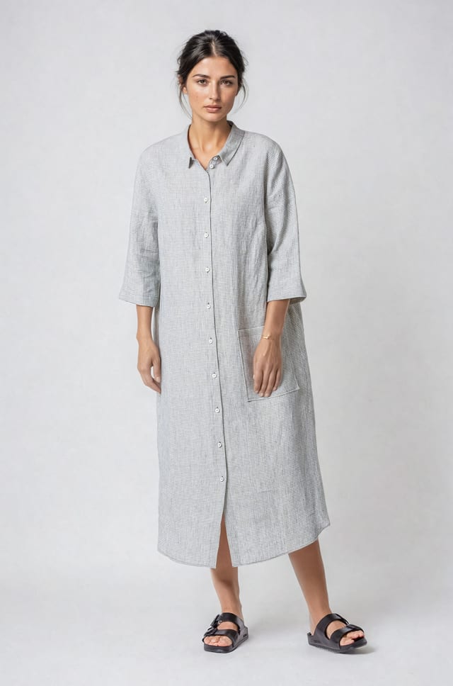 Dress 501 - Linen Check - 760WEED - 60250310010