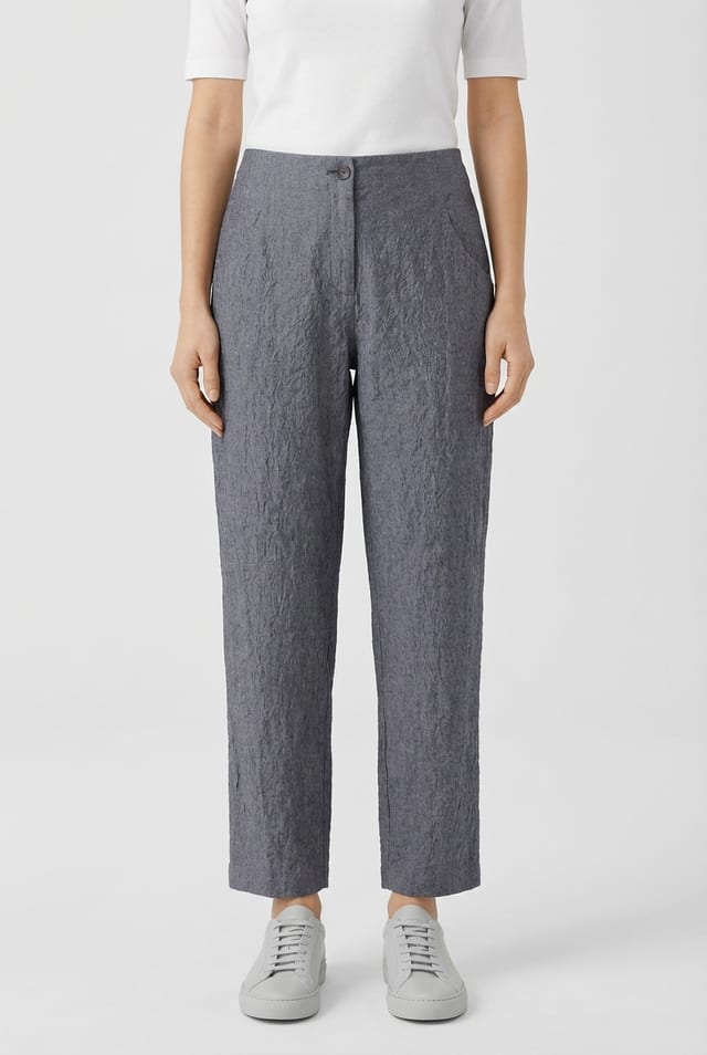 Trousers 615 - Chambray seersucker - 490NAVY - 10260110505
