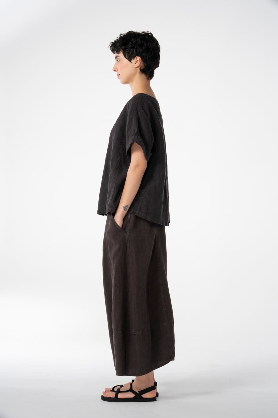 Trousers 616 - Heavy linen - 480SHALE - 10260110506