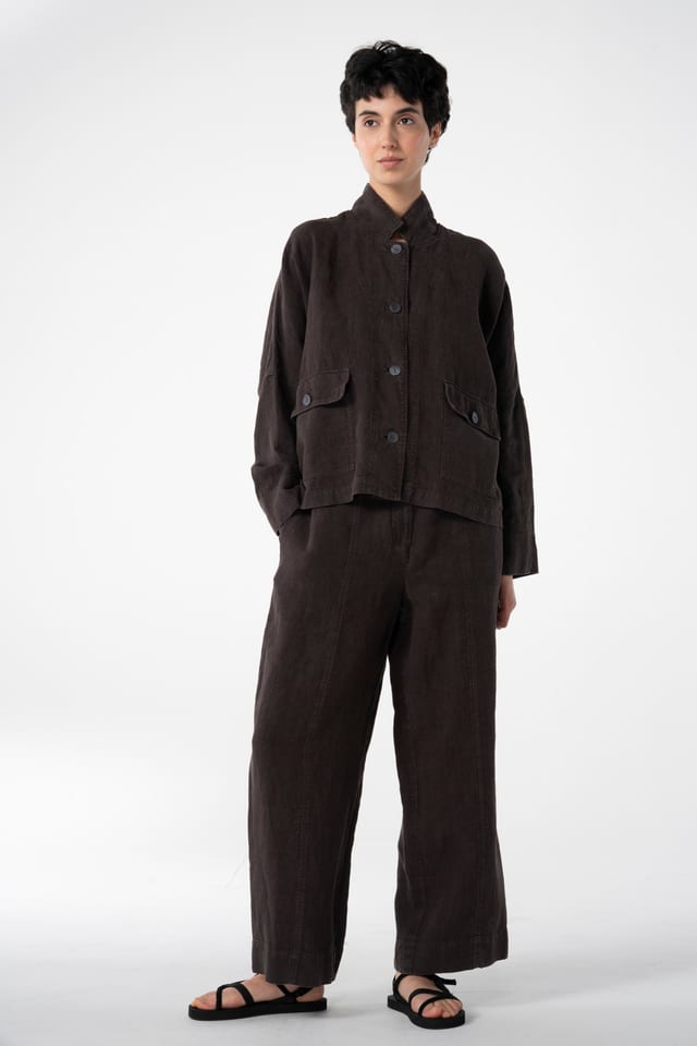 Trousers 617 - Heavy linen - 480SHALE - 10260110507