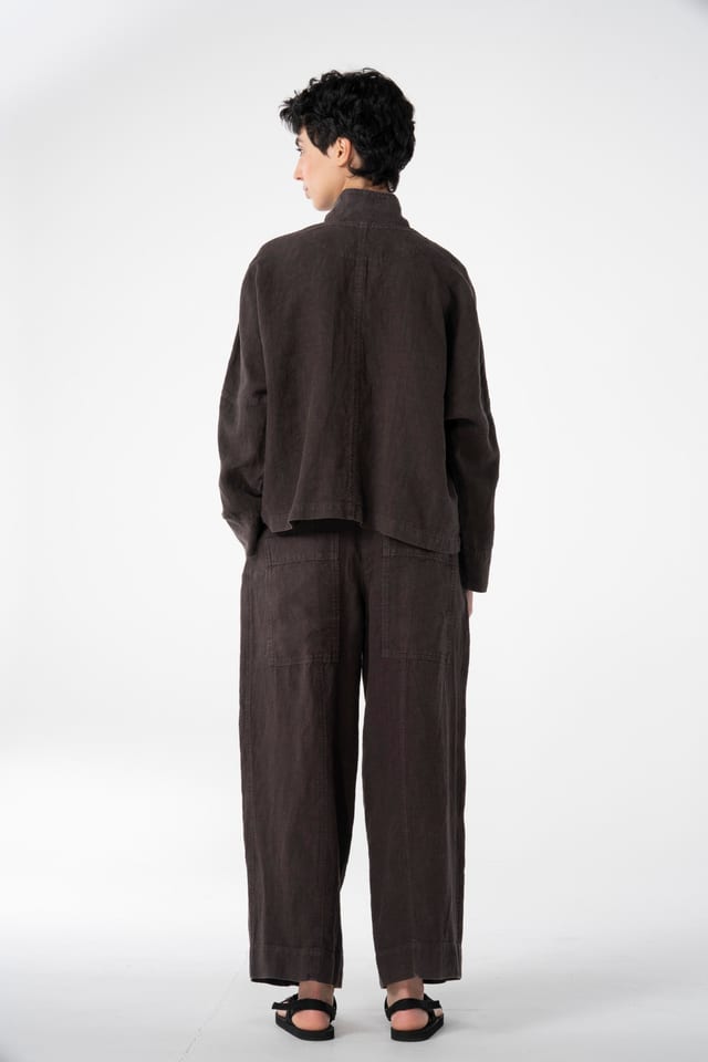 Trousers 617 - Heavy linen - 480SHALE - 10260110507