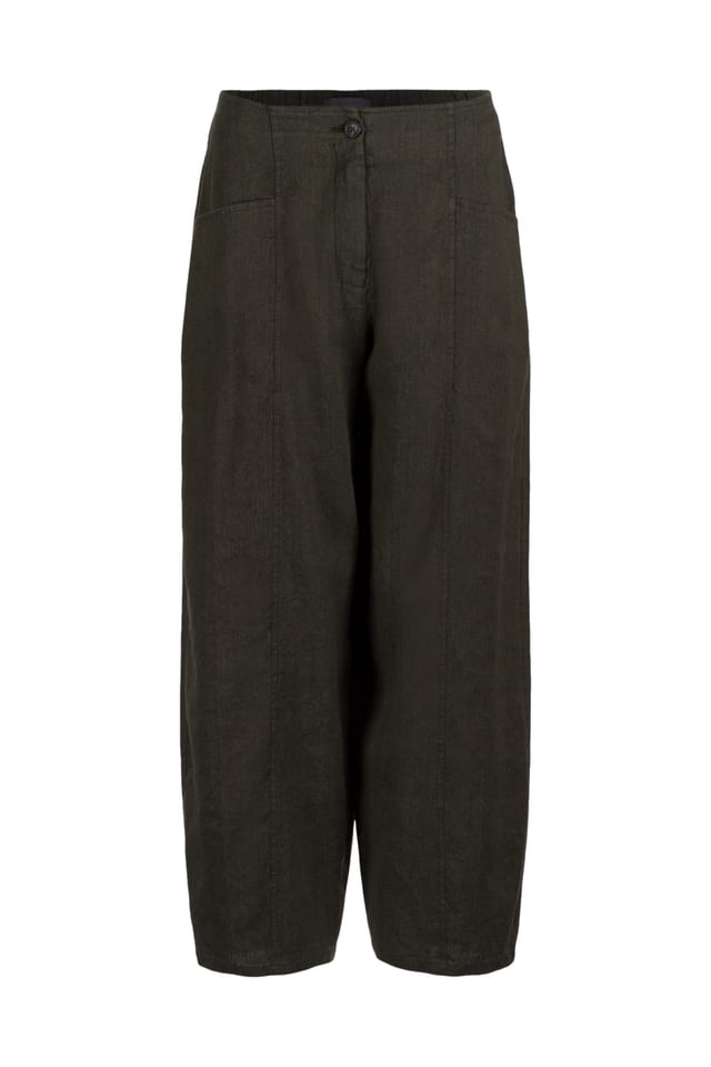 Trousers 619 wash - Blend of Delavé linen and cotton - 780PALMTREE - 10260110509