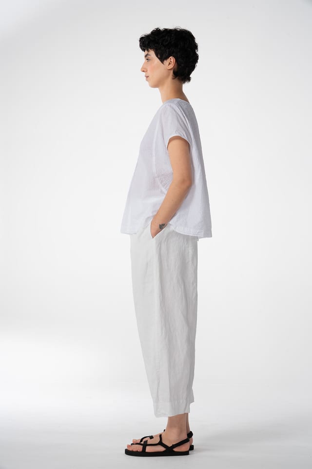 Trousers 620 - Pure linen - 103WHITE - 10260110510