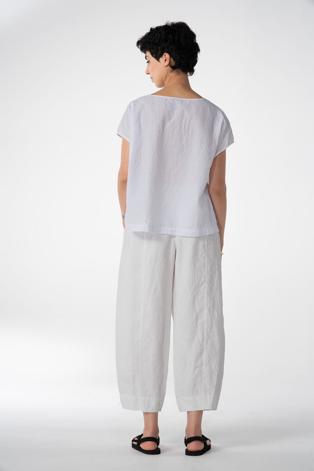 Trousers 620 - Pure linen - 103WHITE - 10260110510