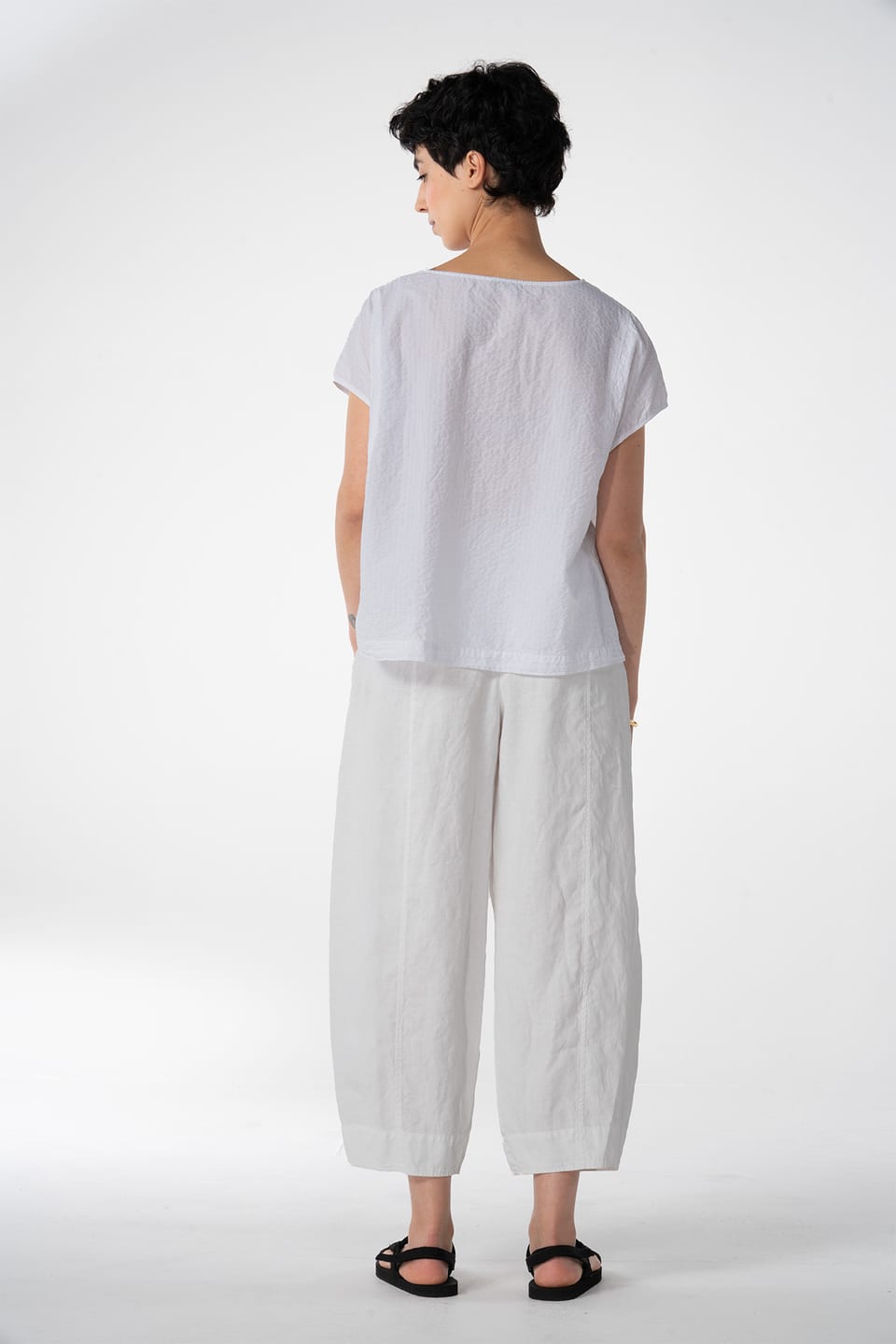Trousers 620 - Pure linen - 103WHITE - 10260110510