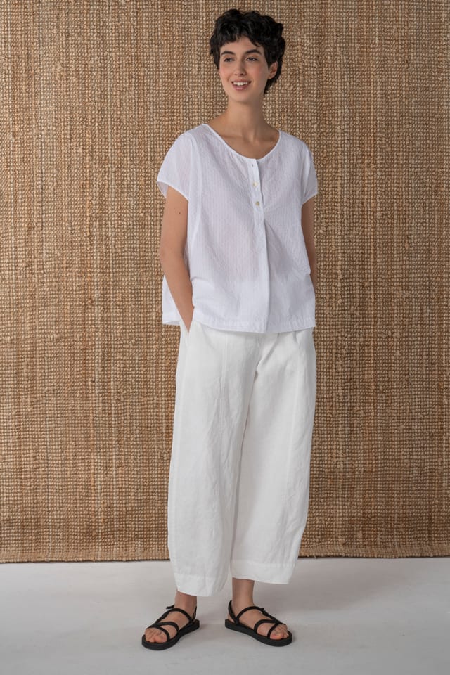 Trousers 620 - Pure linen - 103WHITE - 10260110510