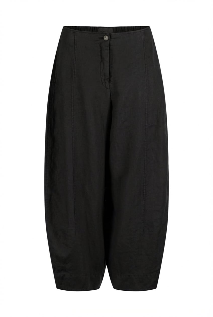 Trousers 620 - Pure linen - 990BLACK - 10260110510