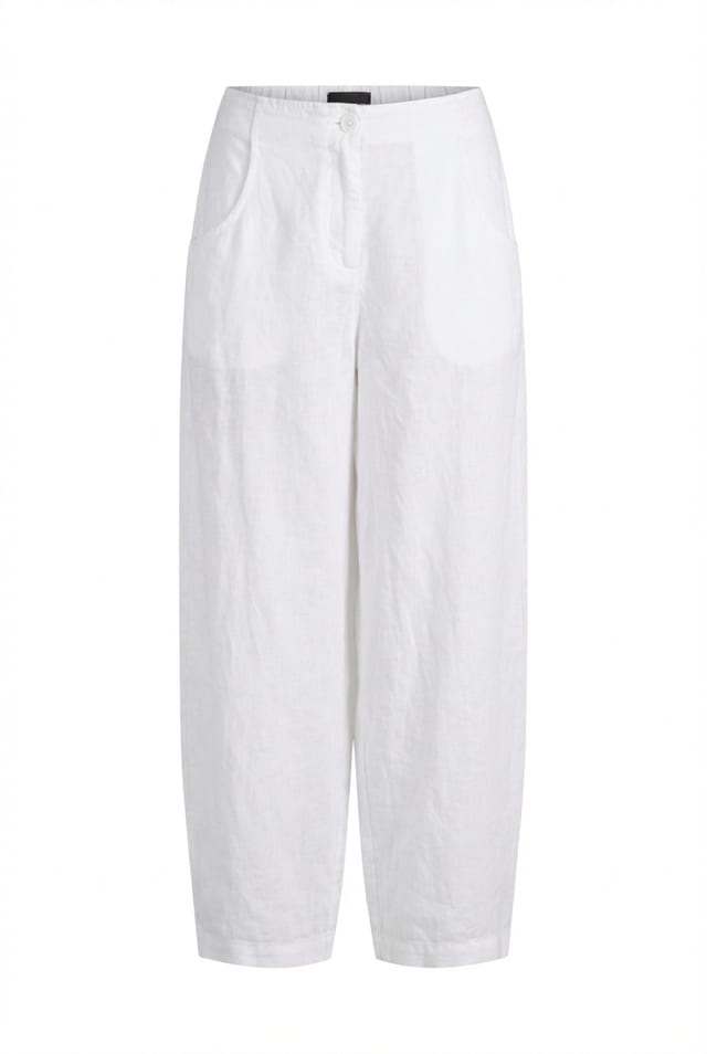 Trousers 621 - Pure linen - 103WHITE - 10260110511