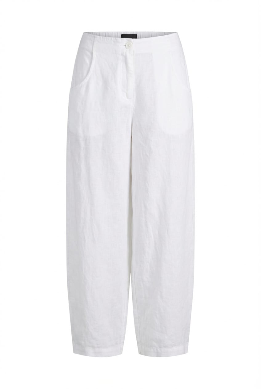 Trousers 621 - Pure linen - 103WHITE - 10260110511