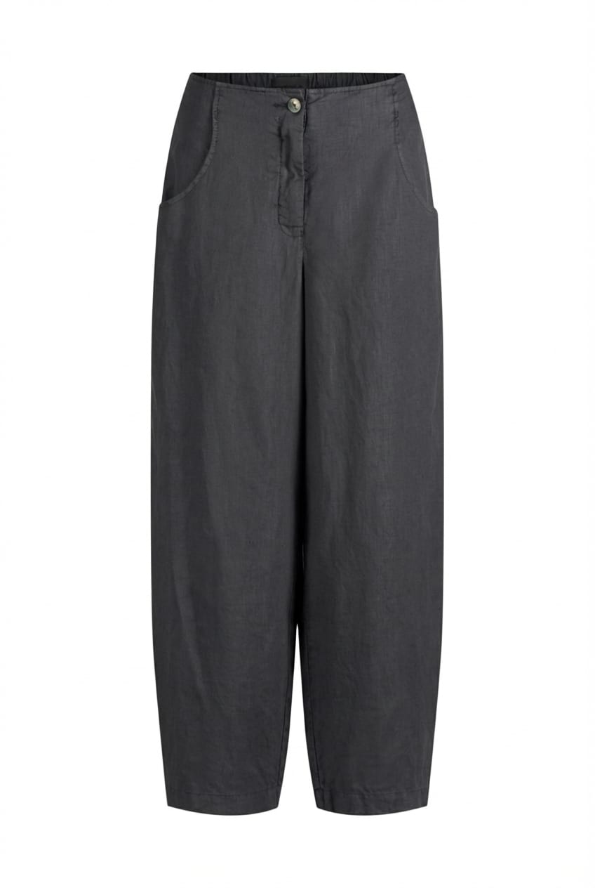 Trousers 621 - Pure linen - 490NAVY - 10260110511