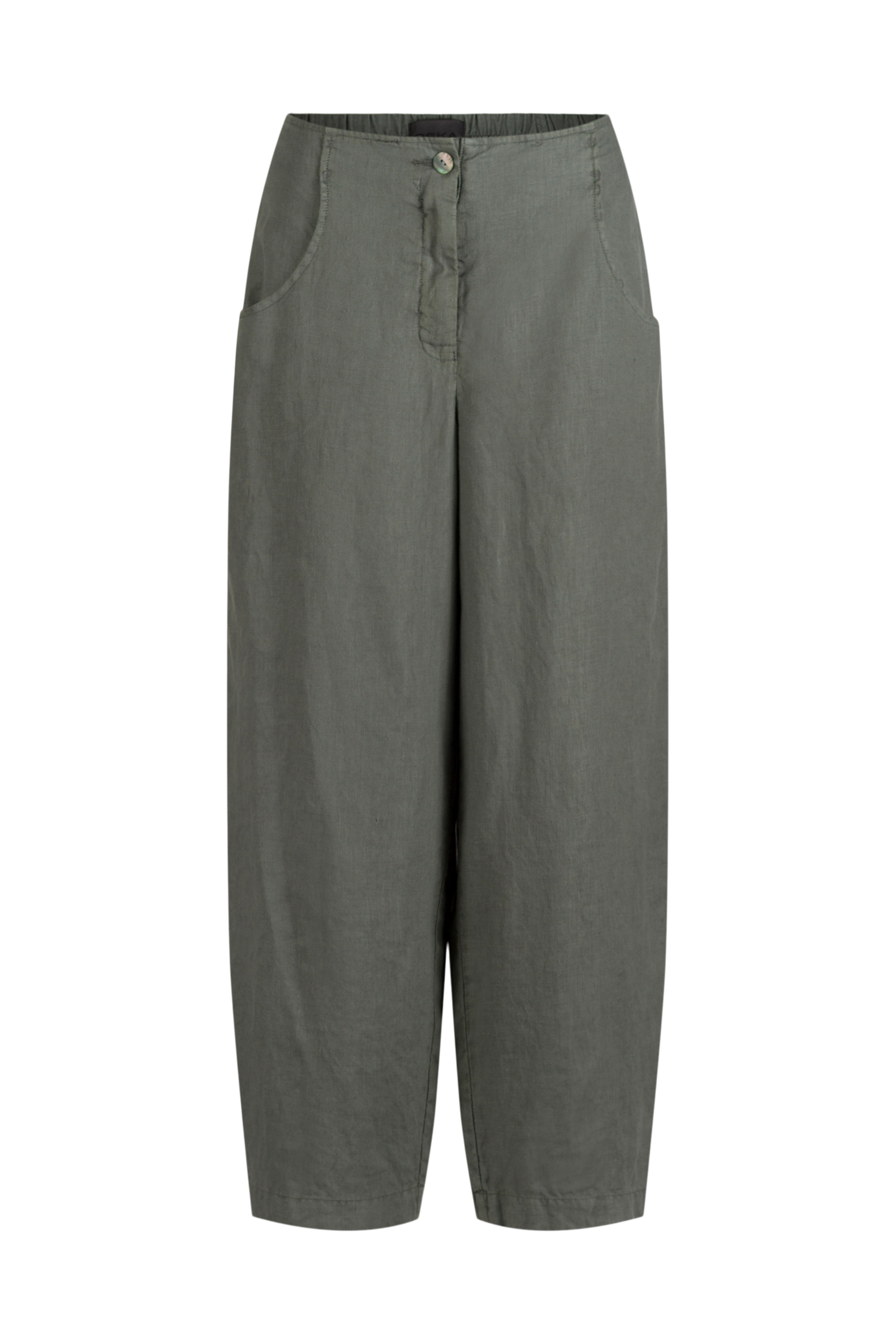 Trousers 621 Green Pure linen