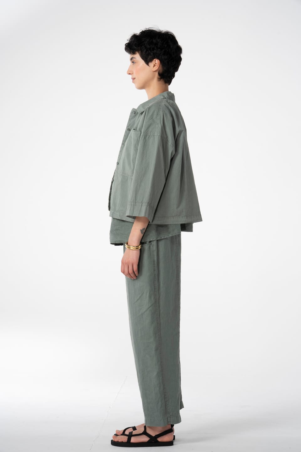 Trousers 621 - Pure linen - 652ALOE - 10260110511