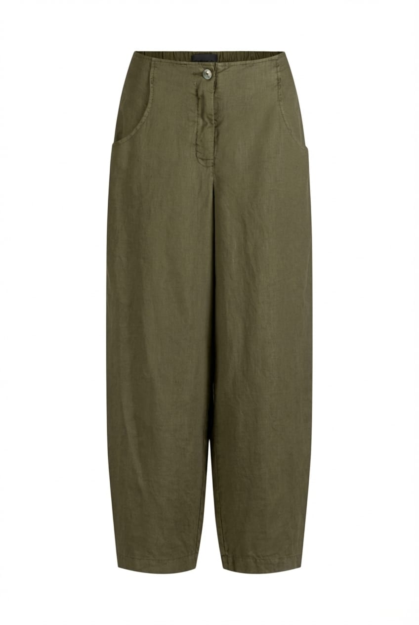 Trousers 621 - Pure linen - 772CACTUS - 10260110511