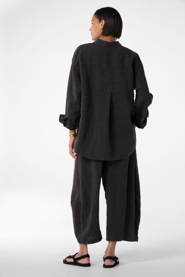 Trousers 622 - Linen fine stripes - 480SHALE - 10260110512