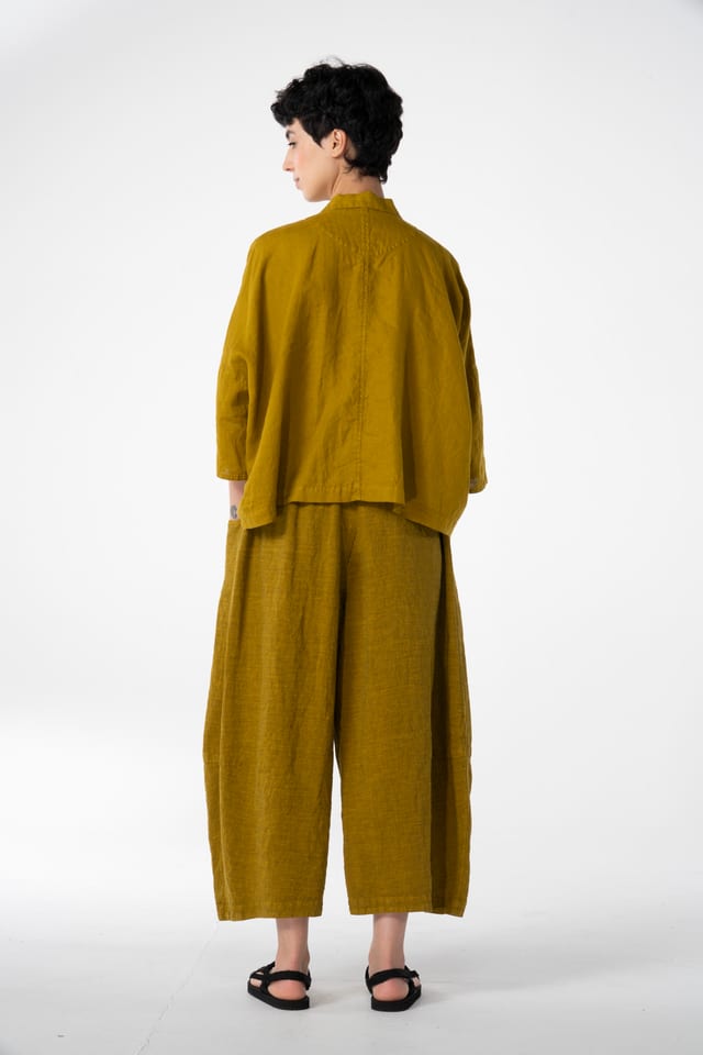 Trousers 622 - Linen fine stripes - 750NUGGET - 10260110512