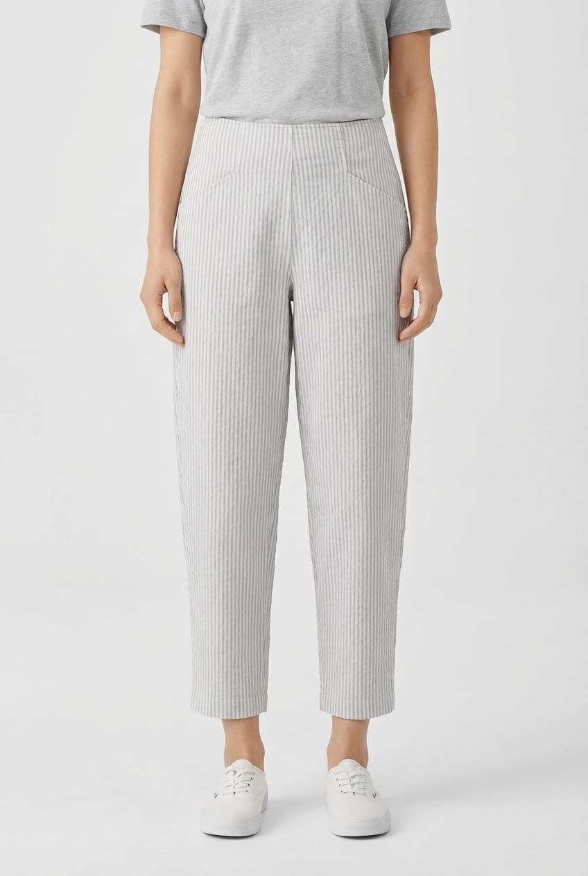 Trousers 623 - Mélange stripe - 920CHALK - 10260110513