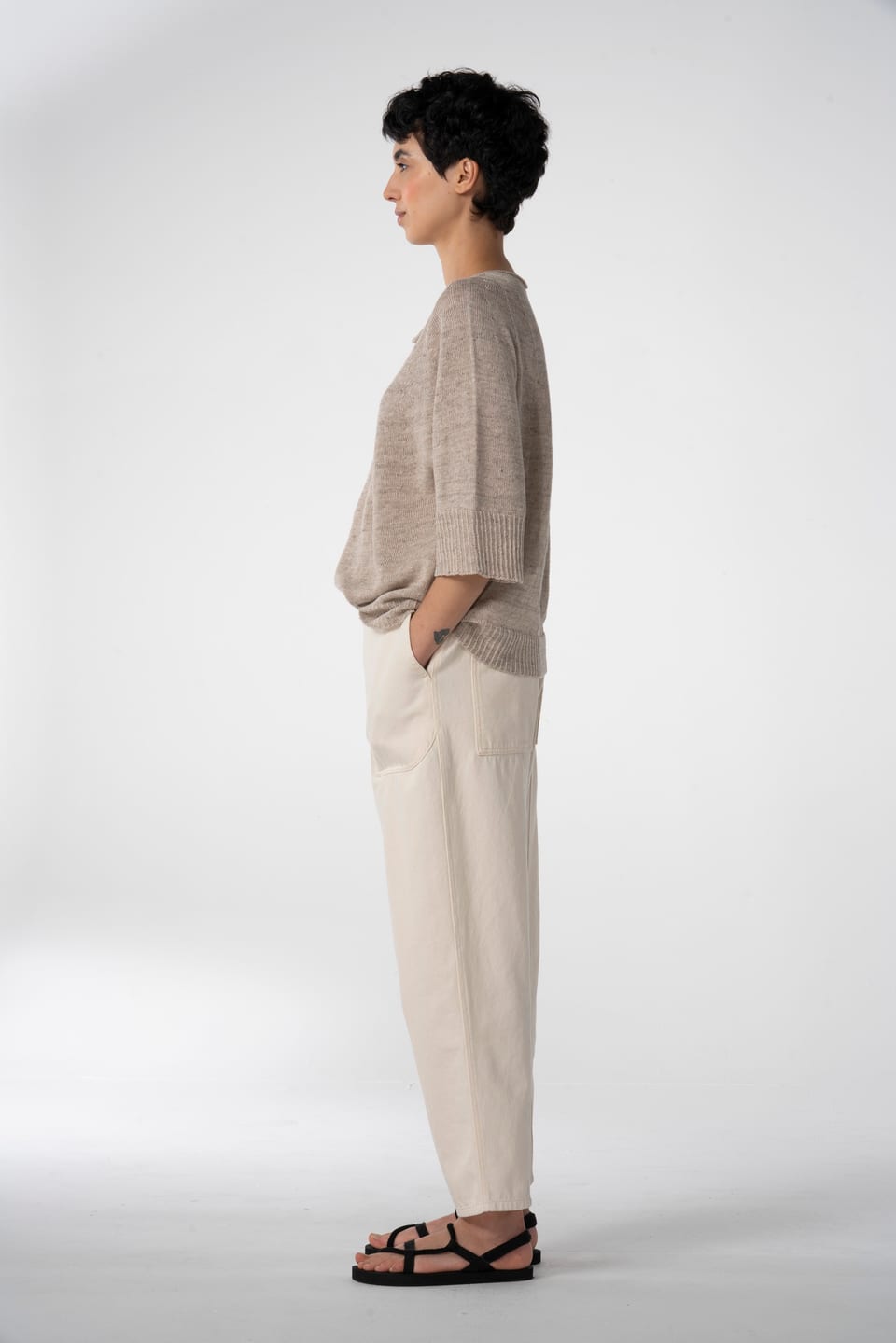 Trousers 625 wash - Undyed denim made from pure cotton - 120NETTLE - 10260110515