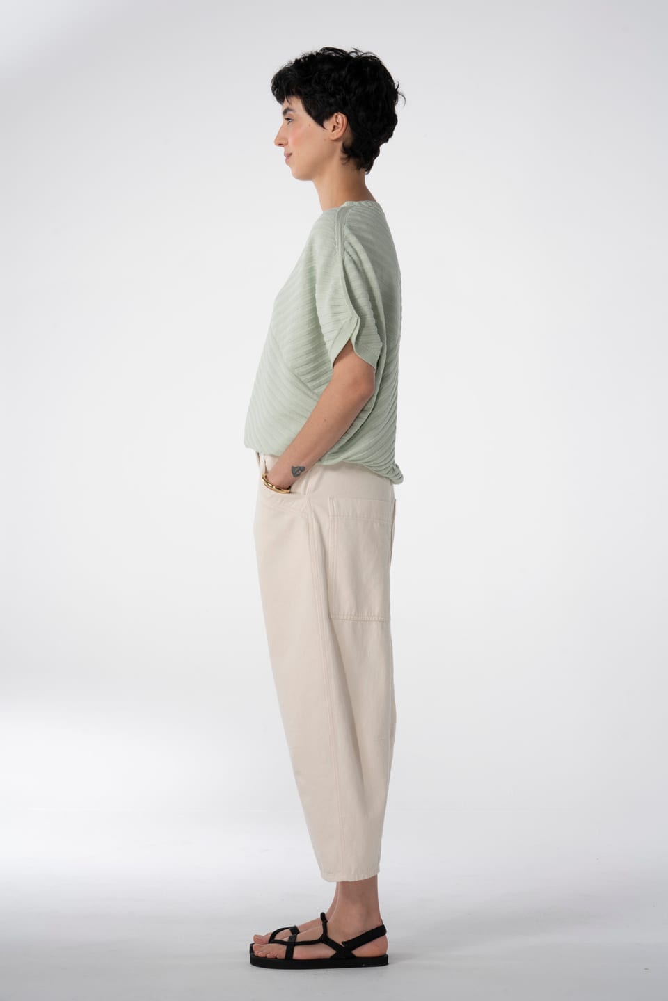 Trousers 627 wash - Undyed denim made from pure cotton - 120NETTLE - 10260110517