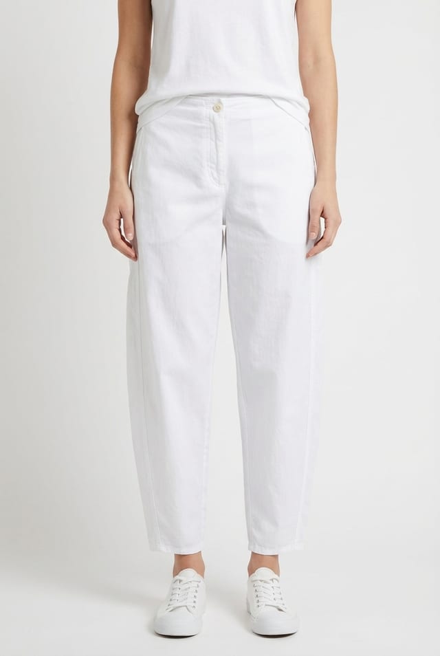 Trousers 629 - Lyocell linen cotton twill - 100WHITE - 10260110519