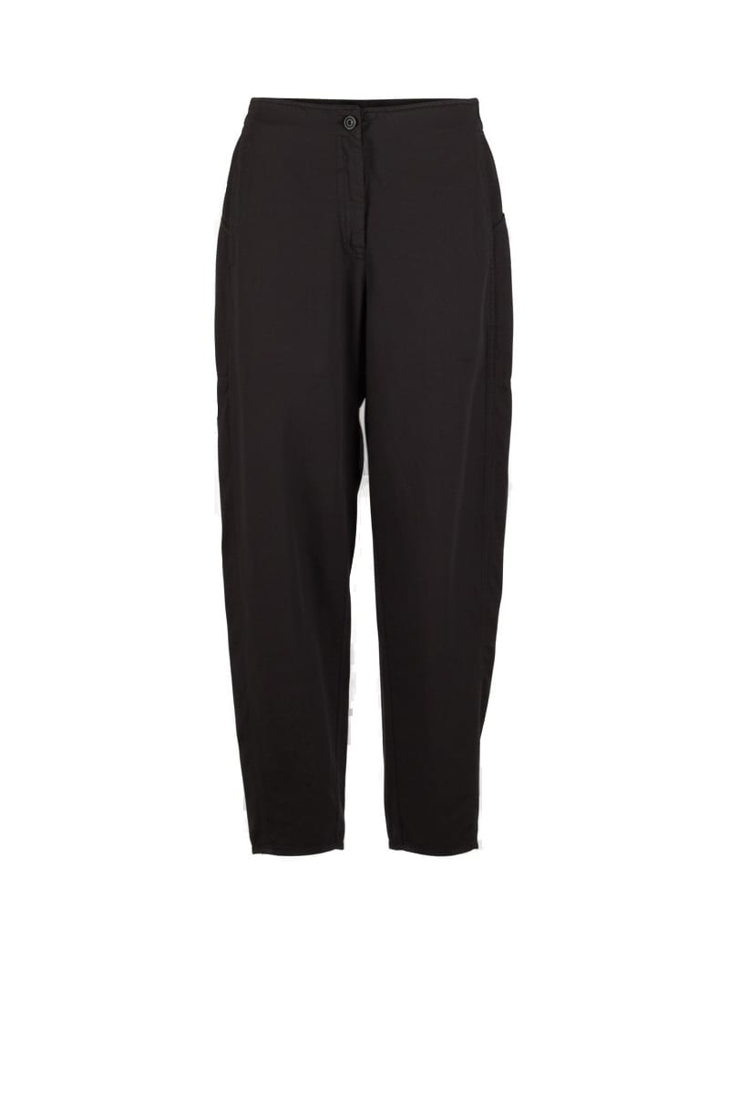Trousers 629 - Lyocell linen cotton twill - 990BLACK - 10260110519