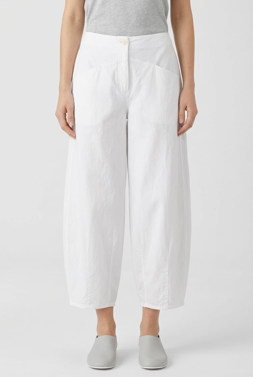 Trousers 630 - Lyocell linen cotton twill - 100WHITE - 10260110520