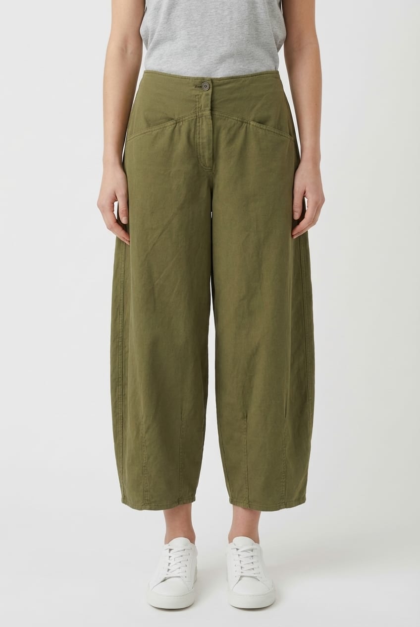 Trousers 630 - Lyocell linen cotton twill - 772CACTUS - 10260110520