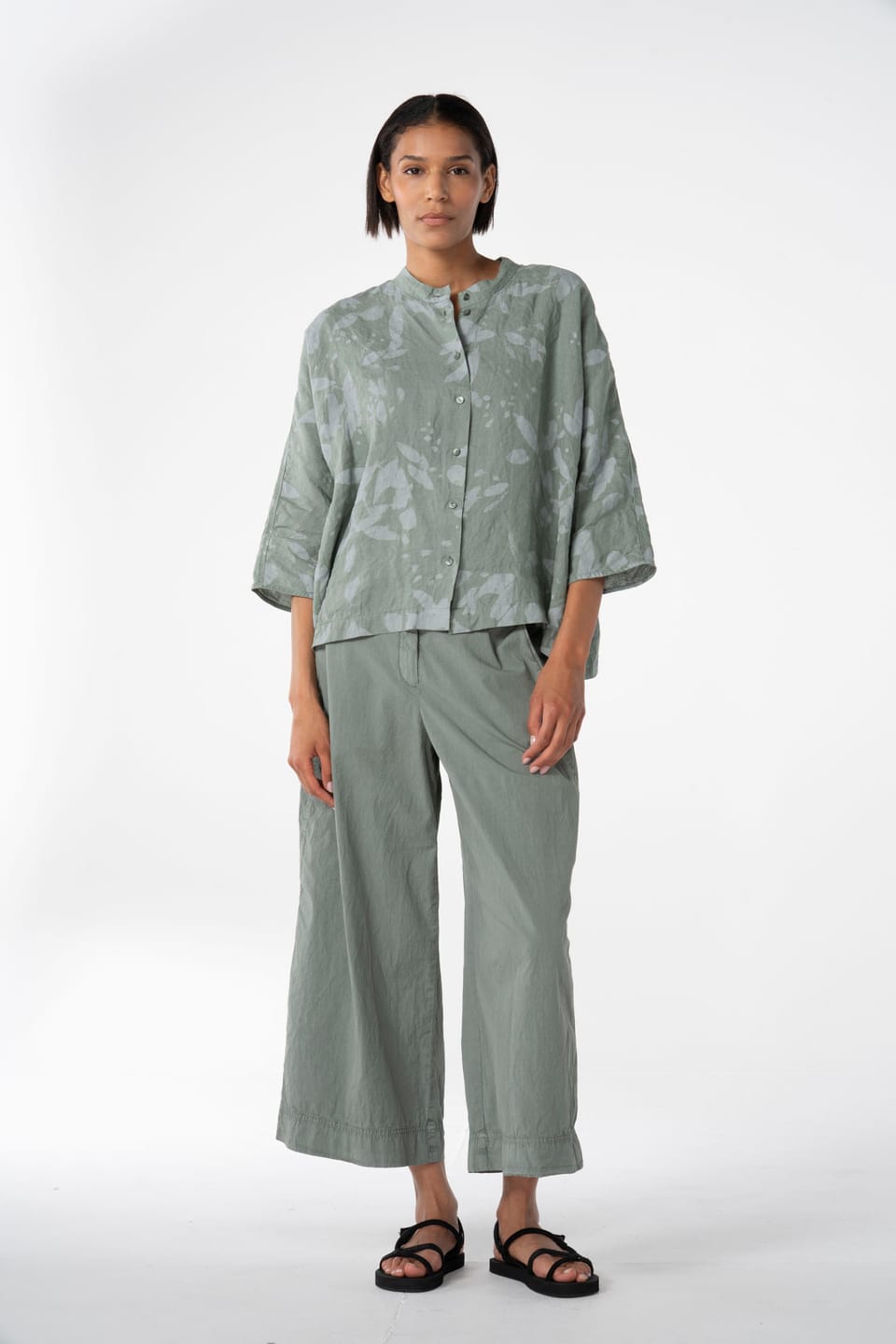 Broek 631 - Kreukelkatoen - 652ALOE - 10260110521