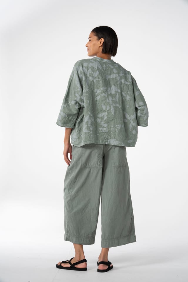 Trousers 631 - Crinkled cotton - 652ALOE - 10260110521