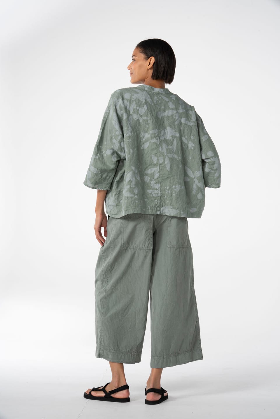 Broek 631 - Kreukelkatoen - 652ALOE - 10260110521