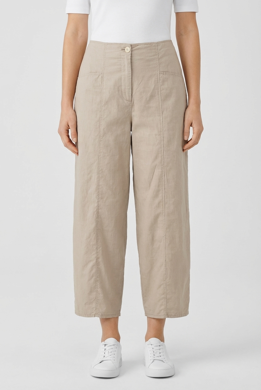 Trousers 619 Beige Pure cotton