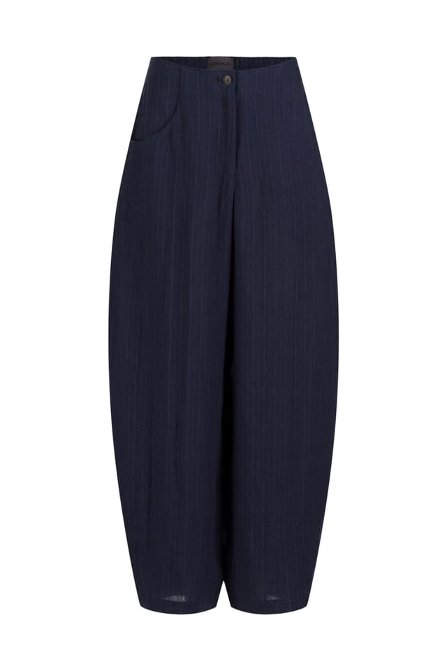 Trousers 635 - Blue Linen - 490NAVY - 10260110526
